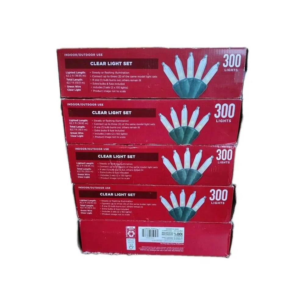 1500 Christmas Clear Lights 5 Boxes Indoor Outdoor Make The Season Bright NIB